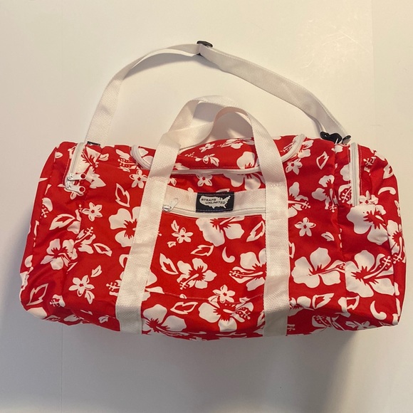 Straps Unlimited Large Duffle // Red Hawaiian Print Made in the USA - Picture 1 of 6